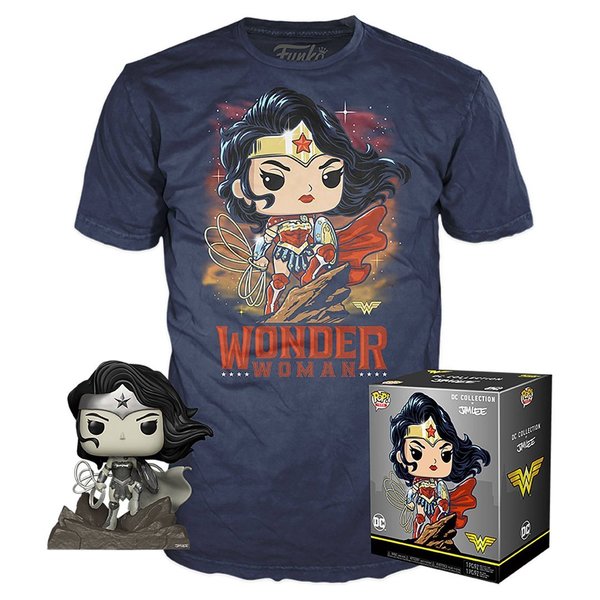 DC Jim Lee POP! & Tee Vinyl Figur & T-Shirt Set Wonder Woman - Gr. L