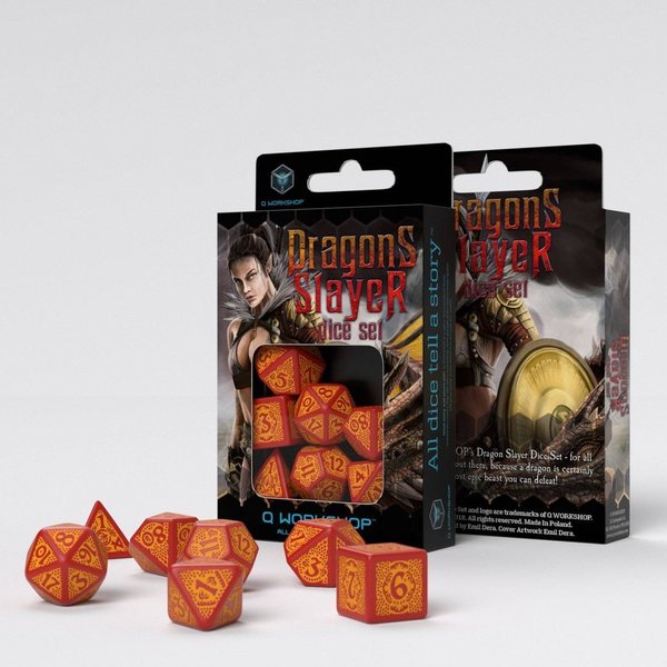Dragon Slayer Würfel Set:rot & orange (7)