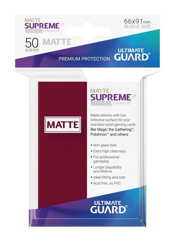Supreme UX Sleeves Standardgröße: Matt Burgundrot (50)