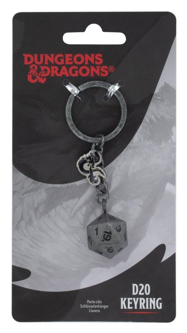 Dungeons & Dragons Metall Schlüsselanhänger: D20